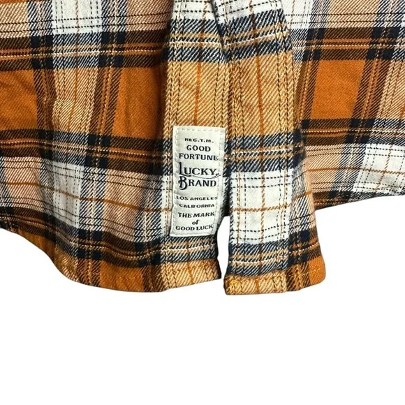 Lucky Brand Western Flannel Snap Button Long Sleeve Shirt Size Large - Picture 2 of 10